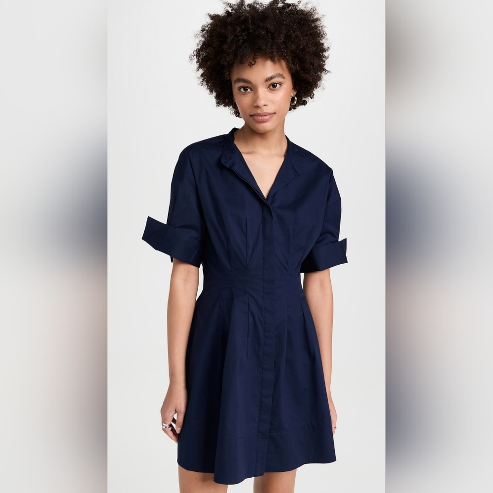Staud Mini Lorenza Dress In Navy XS